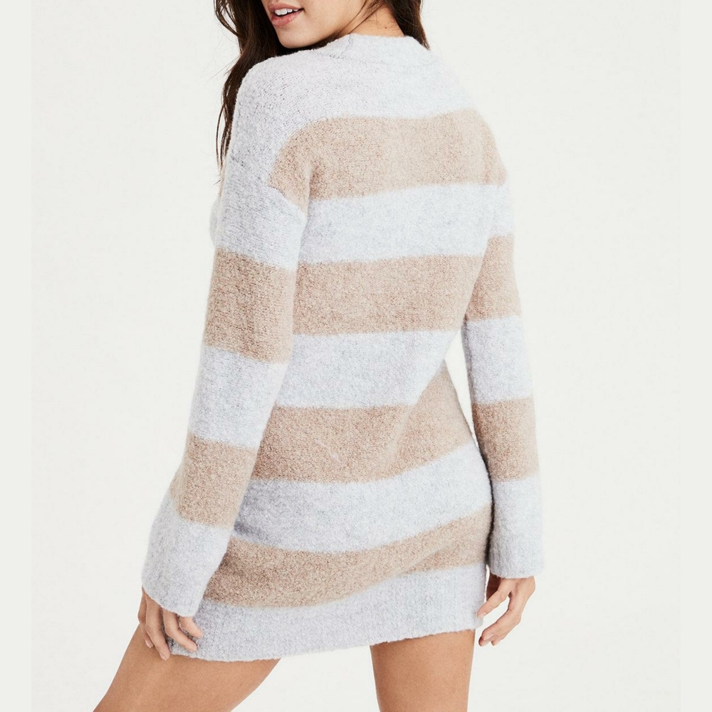 AE Gray Rugby Stripe Sweater Dress - Picture 2 of 9